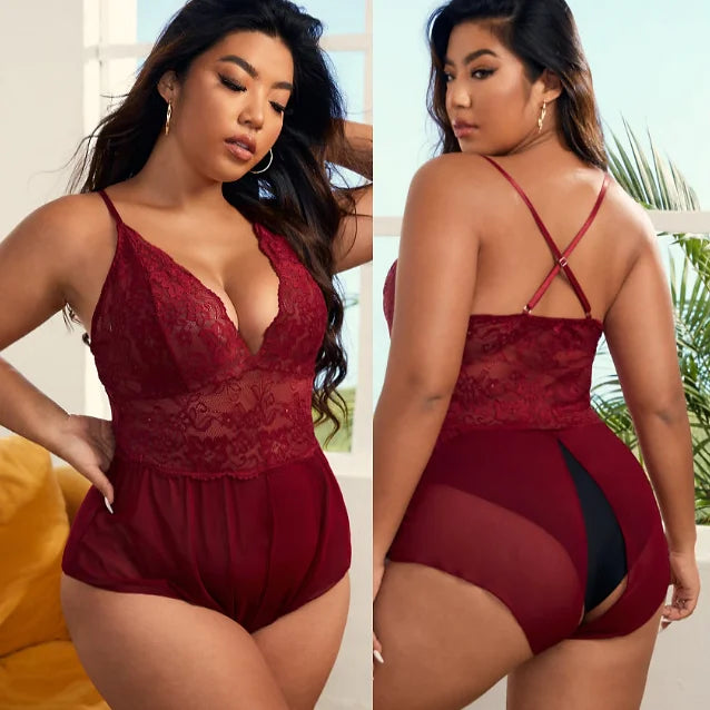 Seductive Lace Lingerie Sets One Piece Plus Size