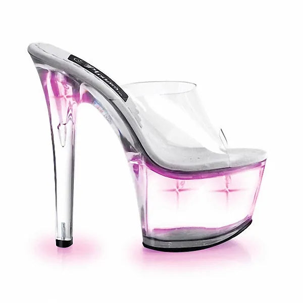 Fine heel crystal platform Transparent luminous non slip high-heeled